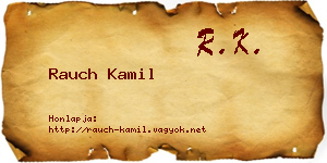Rauch Kamil névjegykártya